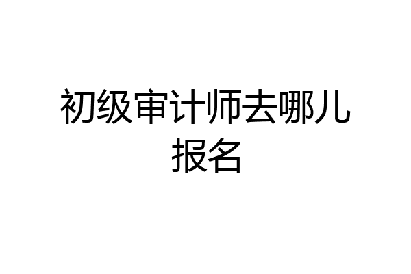 初级审计师去哪儿报名