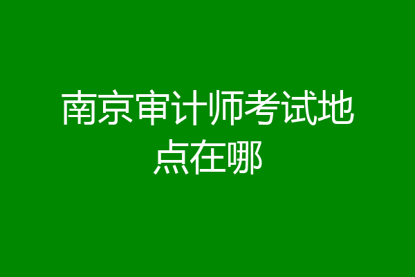 南京审计师考试地点在哪