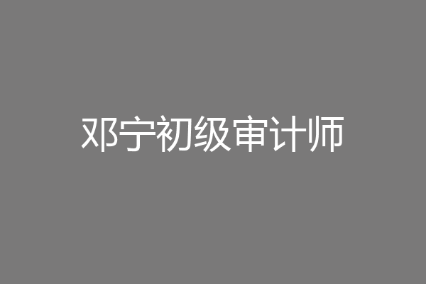 邓宁初级审计师