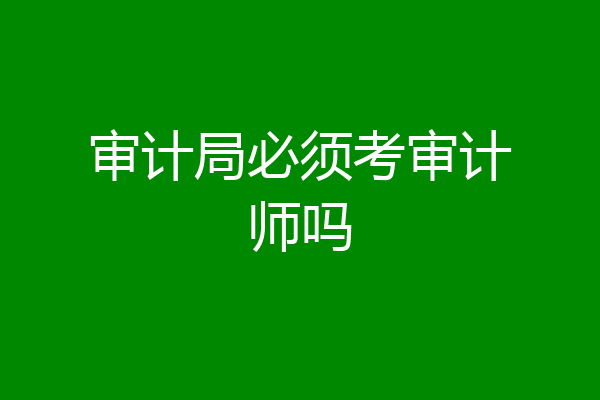 审计局必须考审计师吗