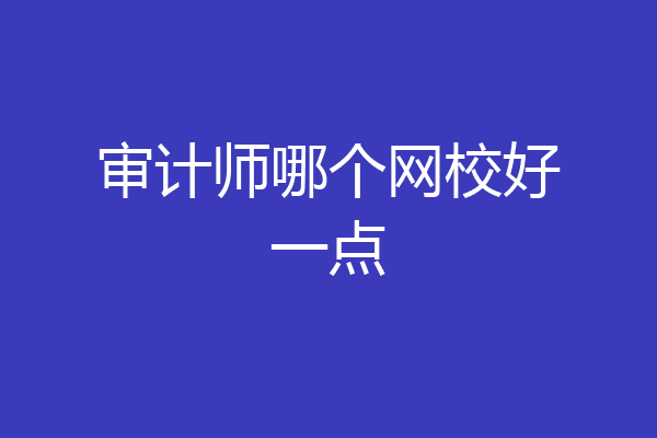 审计师哪个网校好一点