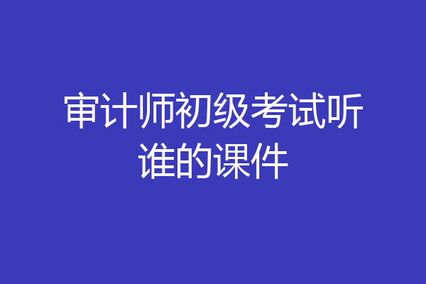 审计师初级考试听谁的课件