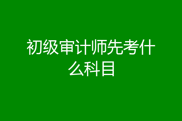 初级审计师先考什么科目