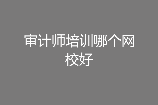 审计师培训哪个网校好