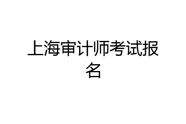 上海审计师考试报名