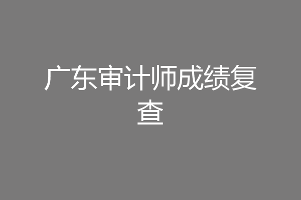 广东审计师成绩复查