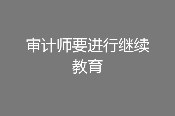 审计师要进行继续教育