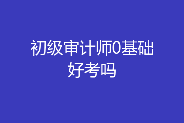 初级审计师0基础好考吗