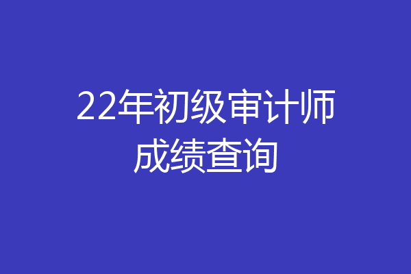 22年初级审计师成绩查询
