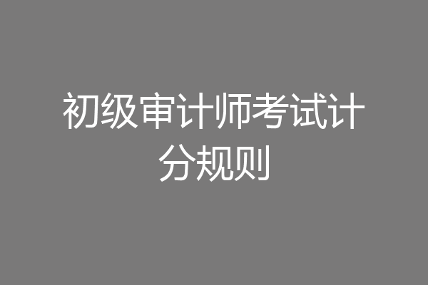 初级审计师考试计分规则