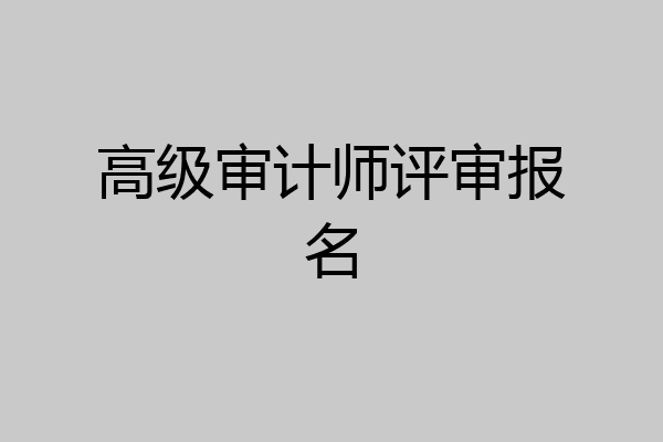 高级审计师评审报名