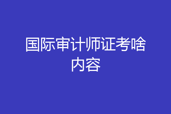 国际审计师证考啥内容