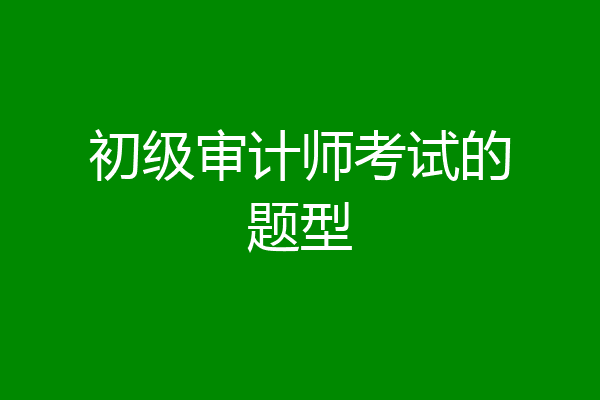 初级审计师考试的题型