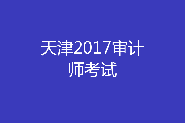 天津2017审计师考试