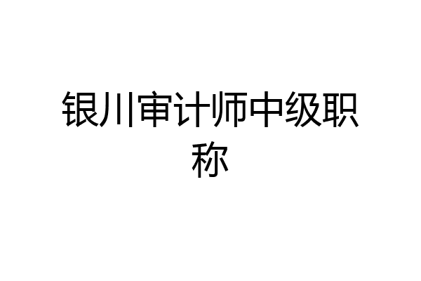 银川审计师中级职称