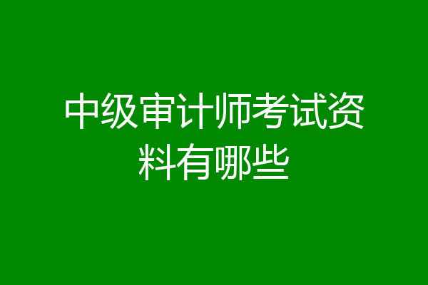 中级审计师考试资料有哪些