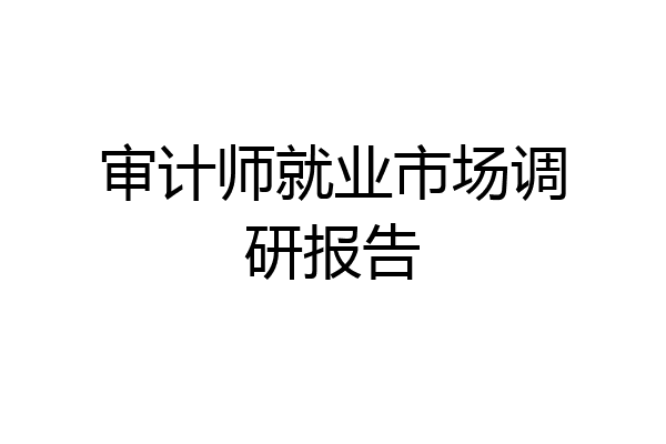 审计师就业市场调研报告