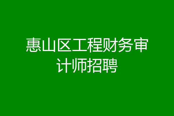 惠山区工程财务审计师招聘
