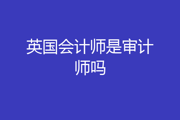 英国会计师是审计师吗