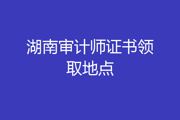 湖南审计师证书领取地点