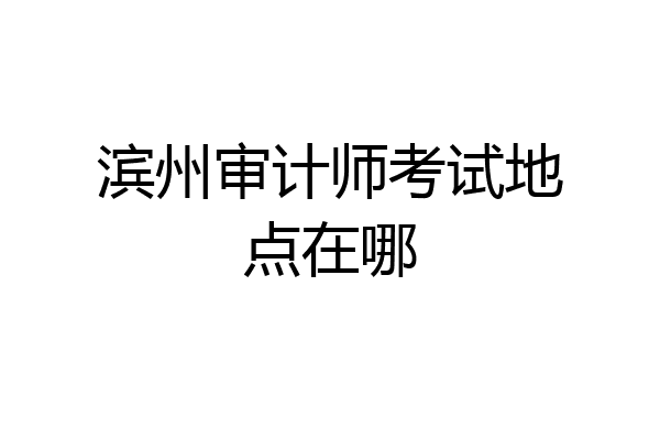 滨州审计师考试地点在哪