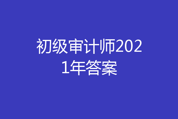 初级审计师2021年答案