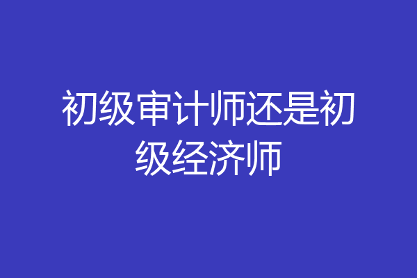 初级审计师还是初级经济师