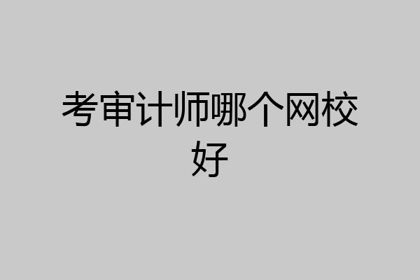 考审计师哪个网校好