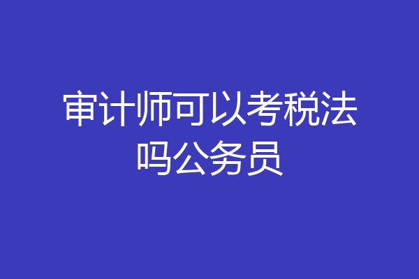 审计师可以考税法吗公务员