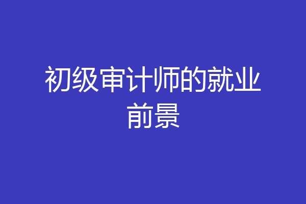 初级审计师的就业前景