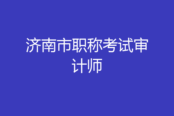 济南市职称考试审计师