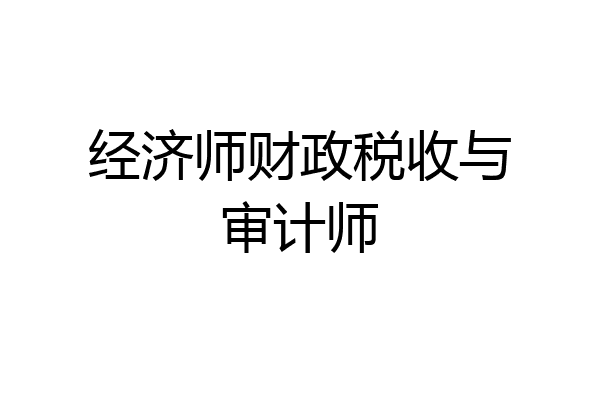 经济师财政税收与审计师