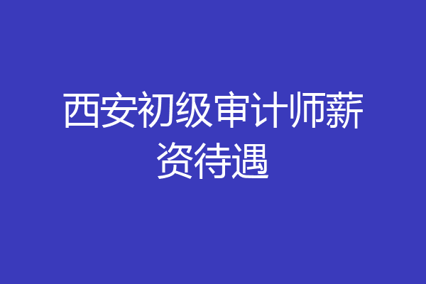 西安初级审计师薪资待遇