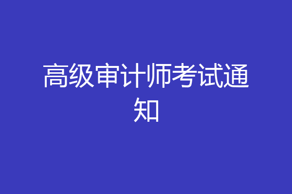高级审计师考试通知