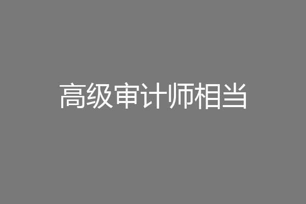 高级审计师相当