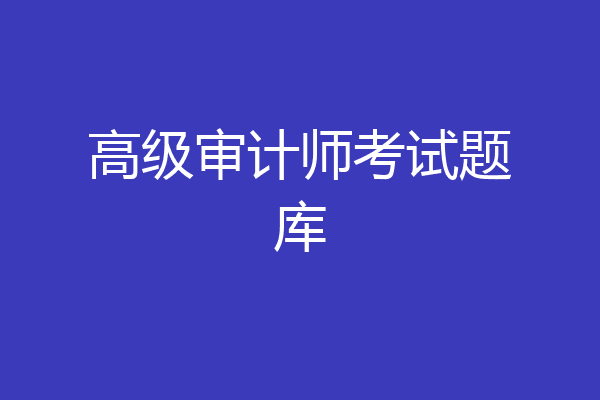 高级审计师考试题库