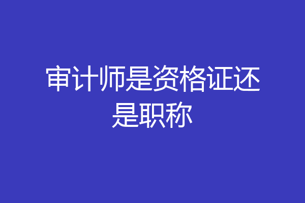 审计师是资格证还是职称