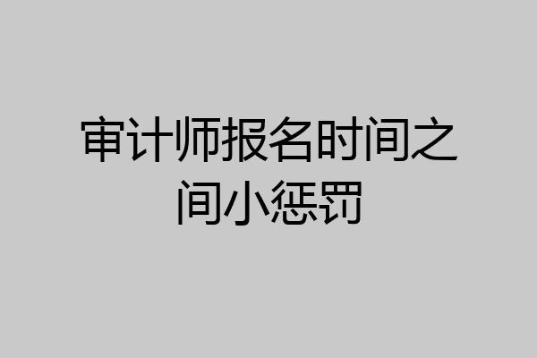 审计师报名时间之间小惩罚