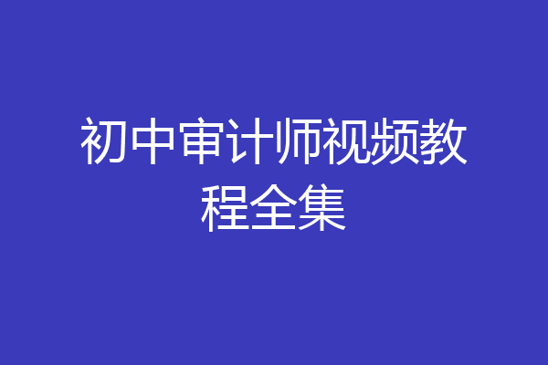初中审计师视频教程全集