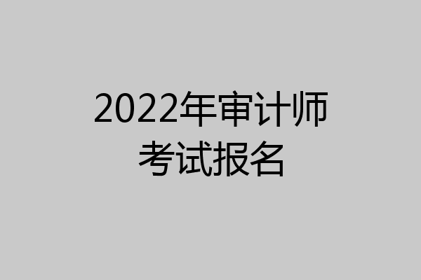 2022年审计师考试报名