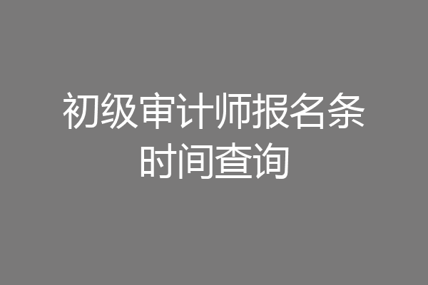 初级审计师报名条时间查询