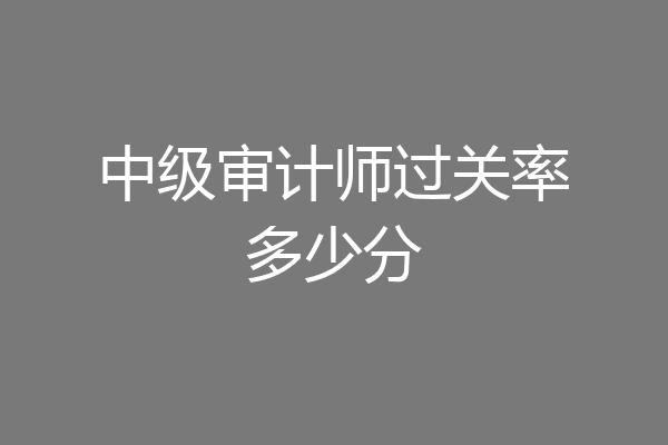 中级审计师过关率多少分