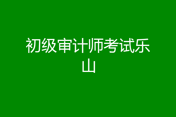 初级审计师考试乐山