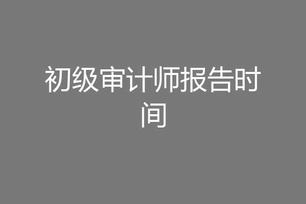 初级审计师报告时间