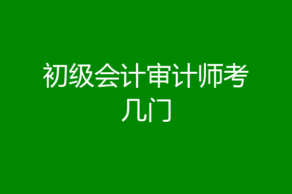 初级会计审计师考几门