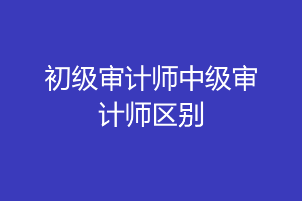 初级审计师中级审计师区别