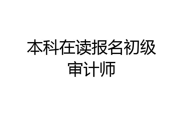本科在读报名初级审计师