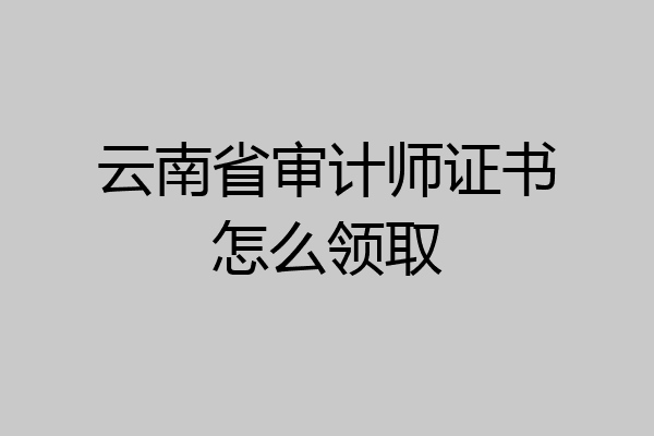 云南省审计师证书怎么领取