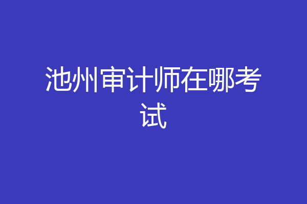 池州审计师在哪考试
