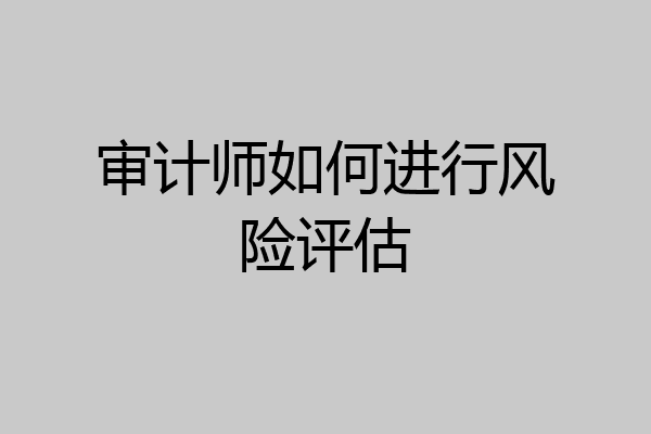 审计师如何进行风险评估
